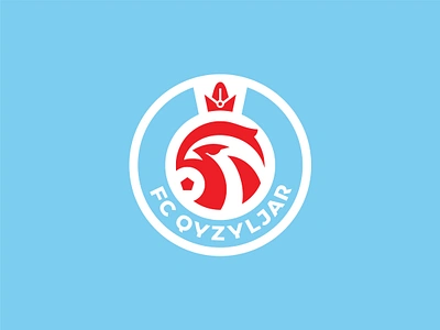 Qyzyljar Football Club ball circle crown eagle falcon football futbol futebol hawk kazakhstan king logotype qazaqstan soccer sports