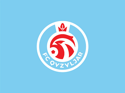 Qyzyljar Football Club ball circle crown eagle falcon football futbol futebol hawk kazakhstan king logotype qazaqstan soccer sports