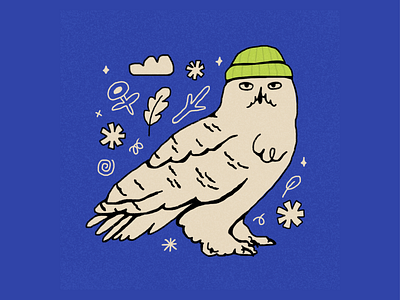 Peachtober - Snow Owl design graphic design illustration peachtober
