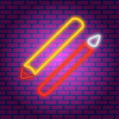 Neon Pencils 2d illustration design graphic design illustrator neon vector