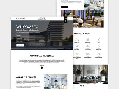 Residence website design agency amenity beach clean dubai feauture graphic design home house landing page minimal project property real estate real estate website residence tower ui design web design website design