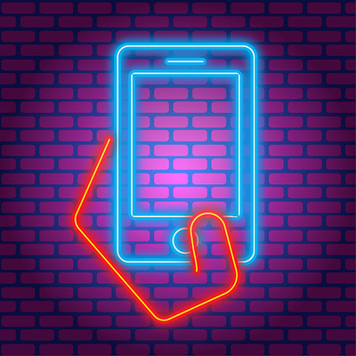 Neon Selfie 2d illustration design graphic design illustrator neon vector