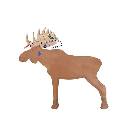 Christmas Moose animation christmas holiday illustrated holiday card illustration maine maine moose moose procreate