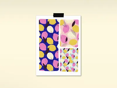 Lemon zest fantasy abstract fresh hand drawn lemon modern pattern seamless