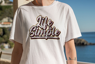 Life is simple typography t-shart design. 3d animation apparel branding clothing design custom typography fashion graphic design logo motion graphics t shirt t shirt design t shirt logo tee tshirt typography urban