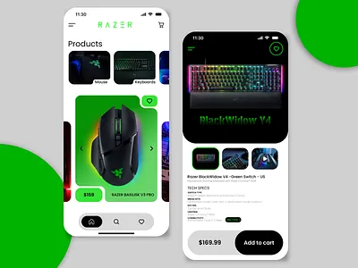 RAZER App UI ui uidesign ux uxdesign