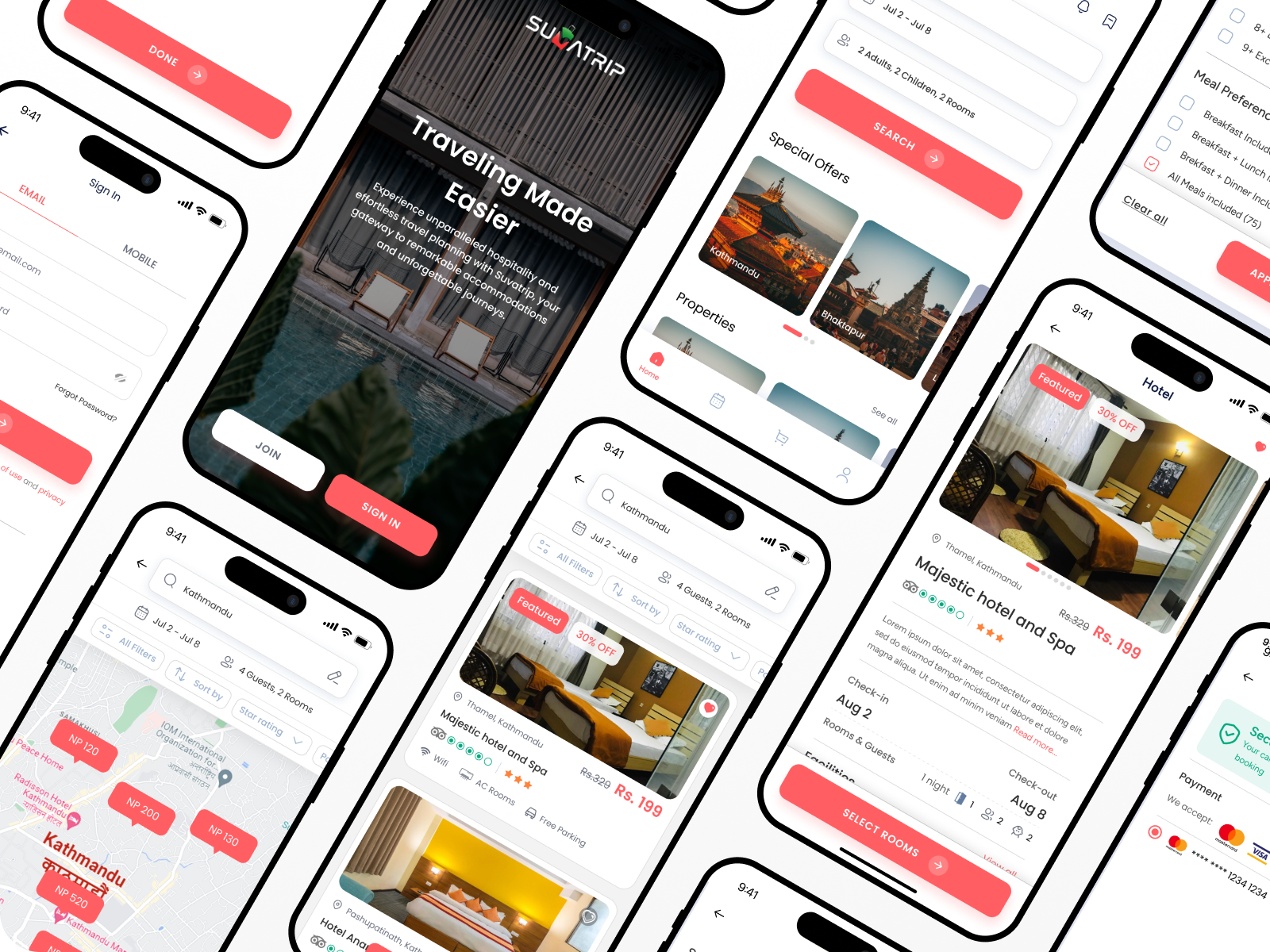 SuvaTrip - Hotel Booking App android app designer app best mobile app branding clickable mockup design hotel hotel booking ios ios app mobile mobile app mobile application designs prototype top mobile app ui ui ux user experience user interface ux