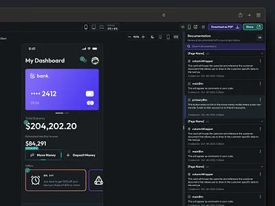 Documentation View in FlutterFlow (WIP) documentation download export to pdf flutterflow pdf styleguide ui ux