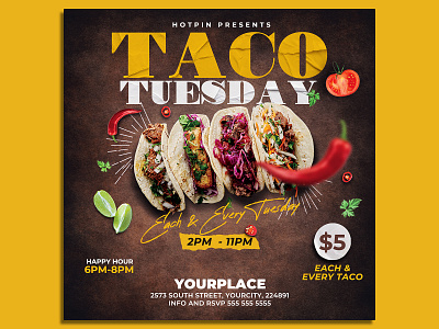 Taco Tuesday Flyer Template restaurant flyer