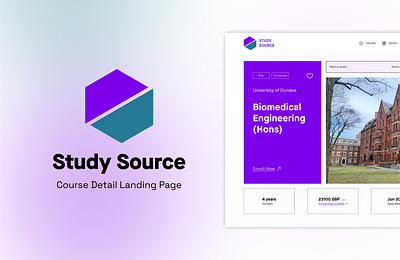Study Source(Course Detail Page) branding design education landing page ui user experience ux
