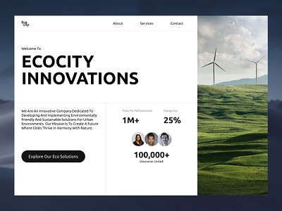 Ecocity Hero Section | Web design animation branding concept design illustration landing logo motion graphics ui ux web web design