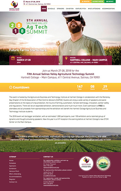 Salinas Valley Ag Tech Summit branding design typography ui web website