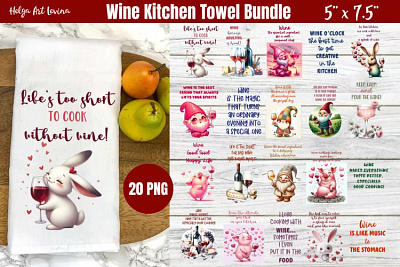 Kitchen Towel Sublimation Bundle branding graphic design kitchen towel sublimation bundle motion graphics symbol