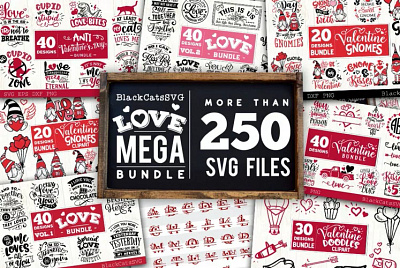 Valentine Mega Bundle SVG bundle 256 designs 3d day graphic design