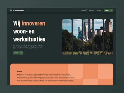 De ideeënbouwers landing page concept branding figma homepage landing page ui ux web webdesign website