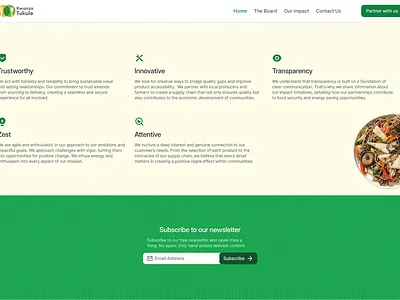 About Us - Core Values - Newsletter branding color design newletter typography ui ux web