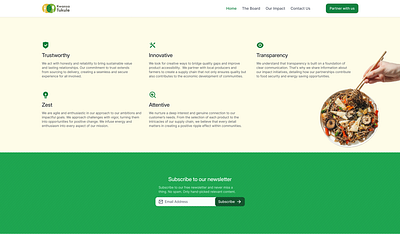 About Us - Core Values - Newsletter branding color design newletter typography ui ux web