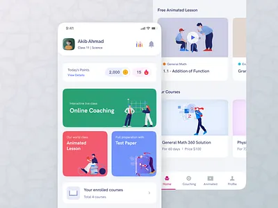 EdTech App Homepage Design Concept bangla ui clean color daily ui edtech edutech illustration minimal ui ux