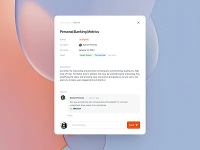 Task Management Modal - Rayna UI asana collaboration design designsystem product management task management team trello ui ux