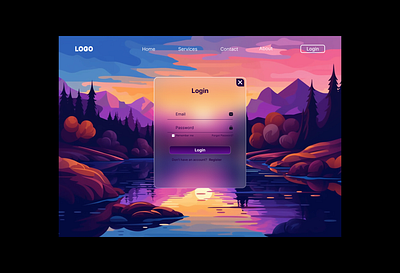 Animated Landing Login Page adobexd animation app creativedesign design designcomeback dribble figma glassmorph graphic design inspiration login motion graphics register sketch ui userinterface ux website websitedesign