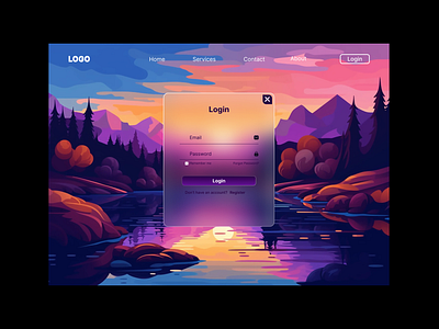 Animated Landing Login Page adobexd animation app creativedesign design designcomeback dribble figma glassmorph graphic design inspiration login motion graphics register sketch ui userinterface ux website websitedesign