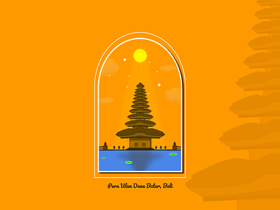 Pura Ulun Danu Batur bali cool illustration indonesia insporation logo pura vector