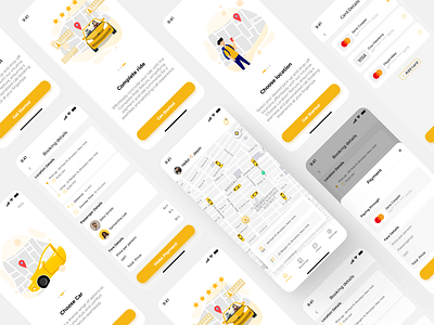 🚖 CitySwift: Elevate Your Ride! 🌟 cab graphic design simple ui uiux user safety yellow