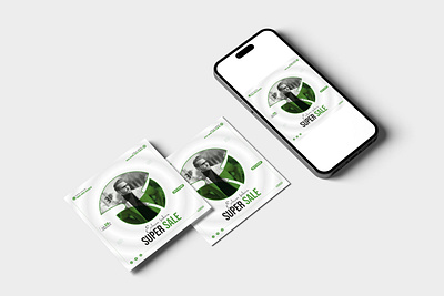 SOCIAL MEDIA POST DESIGN cool discount fashion fashion social media post green instagram post minimal mobile post sale sale offer social media square trendy white