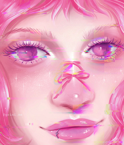 TECHNO WITCH art bookart bookillustration cute eyes face ill illustration illustrator pink pinkillustration portrait procreate shine