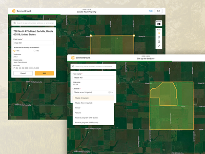 CommonGround: Designing Seamless Ground Transactions farm land manager mapping ui ux