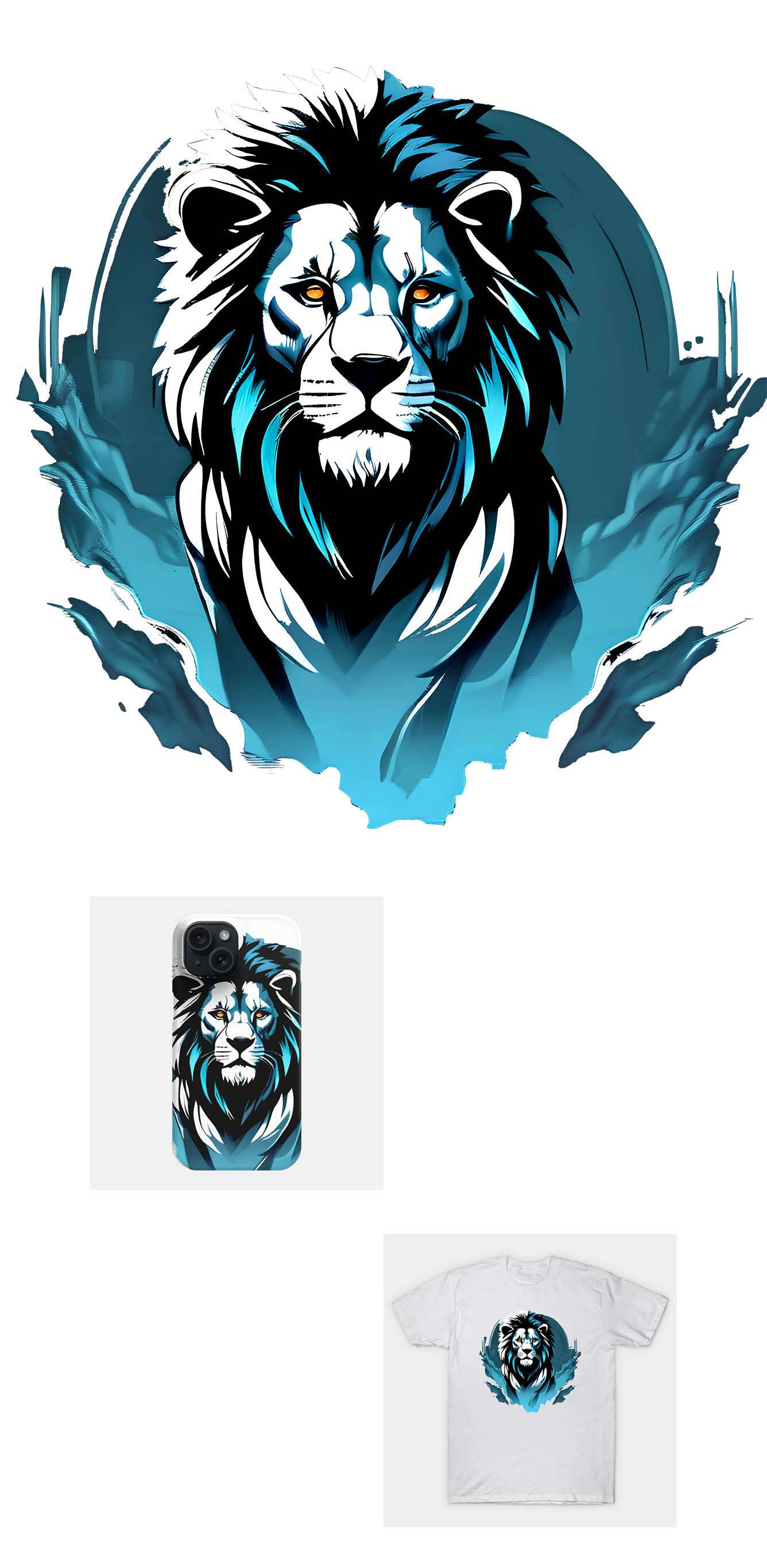 Lion in blue sky animation art branding cup design digital event poster graphic design illustration iphone layout design lion logo mug oo4 graphics phone cover poster design product sky ui