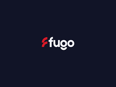Fugo Logo Design brand branding dark background graphic design logo minimalistic red white