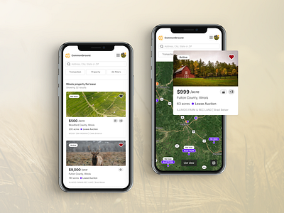 CommonGround: Designing Seamless Ground Transactions auction land mapping mobile ui ux