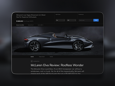 Concept | Review Page Car black car concept dark desktop review ui