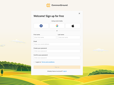 CommonGround: Designing Seamless Ground Transactions farm grown land marketplace sign up ui ux