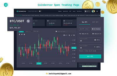 CoinGetter Spot Trading Page crypto dashboard design spot trading trading ui user experience ux