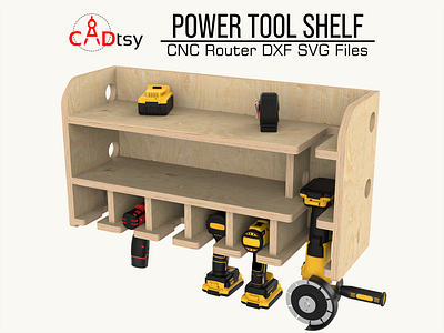 Cordless Power Tool Charging Shelf DXF SVG Files wood craft pattern