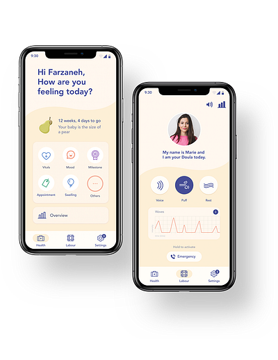 Doula - a labour and symptom tracking app dashboard doula figma mobile navigation tracker ui uiux user interface