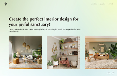 Hero section for "Interior design" design figma herosection modern simple