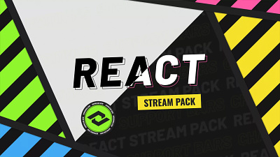 REACT - STREAM PACK 3d animation design graphic design illustration overlays stream overlays stream pack twitch twitch overlays ui uiux