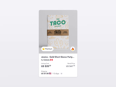 Card over animation animation app card ecommerce fire ui ux video