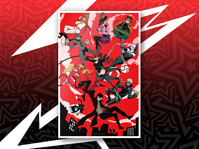 The Phantom Thieves poster design design graphic design illustration persona persona 5 phantom thieves poster vector video games