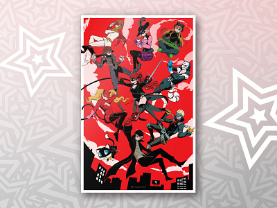 The Phantom Thieves poster design design graphic design illustration persona persona 5 phantom thieves poster vector video games