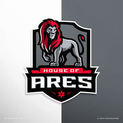 House of Ares Lion sports logo ares dasedesigns esports logo france gaming logo illustration lion lion logo lion mascot logo mascot mascot logo nice france sports logo
