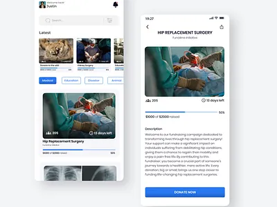 Social Impact App charity app charity app ui dailyui design donation donation app ui donations figma social impact social impact app ui ui uidesigner uiux ux
