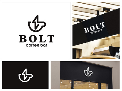 Bolt Coffee Bar bar logo bolt cafe logo coffee coffee cup thunder coffee lightning bolt coffee logo energy coffee logo logo design logo designer minimal minimalist monoline logo restaurant
