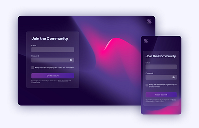 Sign Up Page / Daily UI 001 abstract app design blur branding clean daily ui design design system desktop figma glass morphism landing page login screen simple ui ui design ux ux design web design