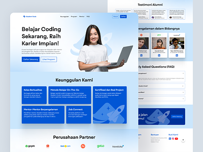 Akademi Kode Landing Page - Online Coding Learning Platform design landingpage ui uidesign uiux uiuxdesign ux uxdesign webdesign