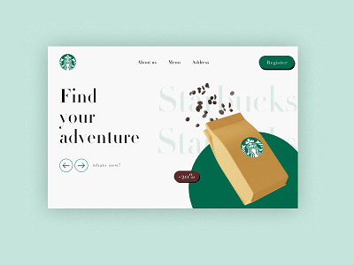 Starbucks web page coffee shot starbucks ui ux web