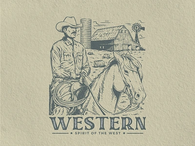 Western - cloth illustration 2d 3d adobe adobe illustrator adobe photoshop ai artwork brand branding clothing design graphic design illustration old retro retro style ui vintage